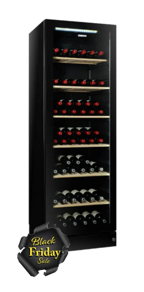 Vintec V190Sg2E-Bklh 170 Bottle Multi Zone Wine Cabinet Left Hand Fridge