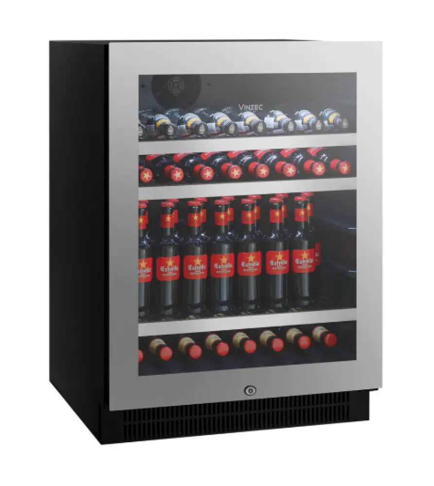 Vintec Vbs050Ssb-X 100 Beer-Bottle Undercounter Stainless Steel Door Beverage Centre Fridge