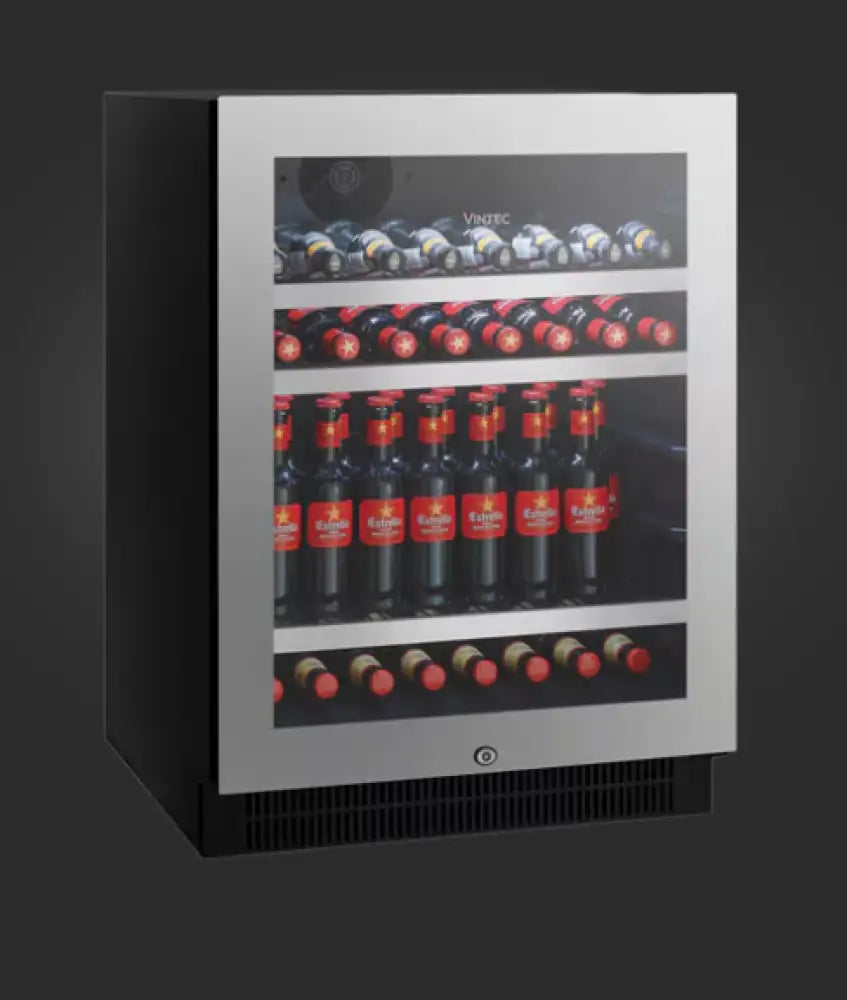 Vintec Vbs050Ssb-X 100 Beer-Bottle Undercounter Stainless Steel Door Beverage Centre Fridge