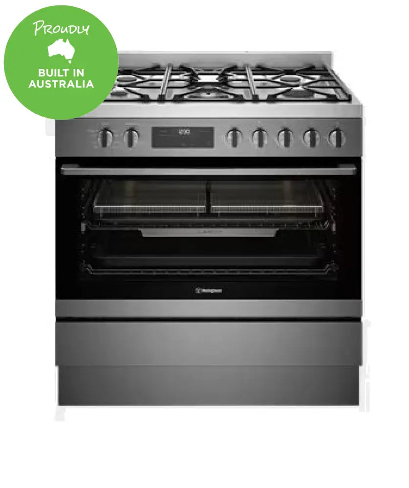 Westinghouse Wfe9516Dd 90Cm Dual Fuel Freestanding Cooker With Airfry Dark Stainless Steel Upright