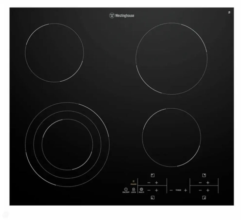 Westinghouse Whc643Be 60Cm 4 Zone Ceramic Cooktop