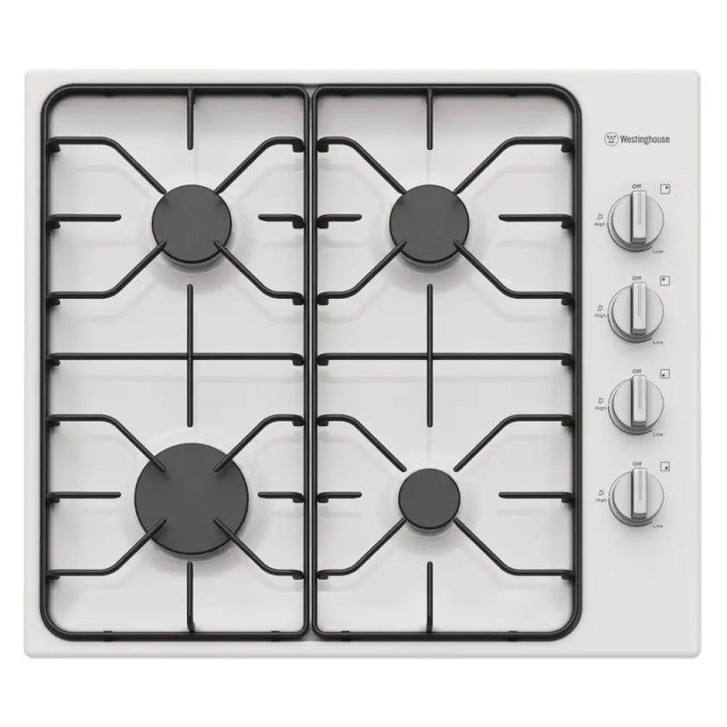 Westinghouse Whg640Wc 60Cm White Gas Cooktop