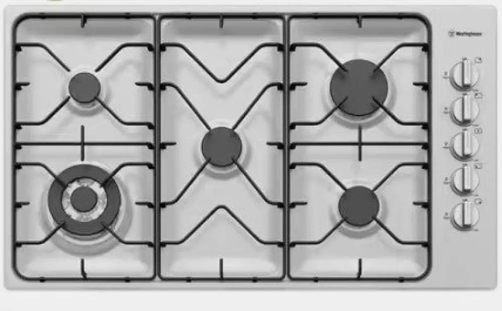 Westinghouse Whg953Sb 90Cm 5 Burner Stainless Steel Gas Cooktop