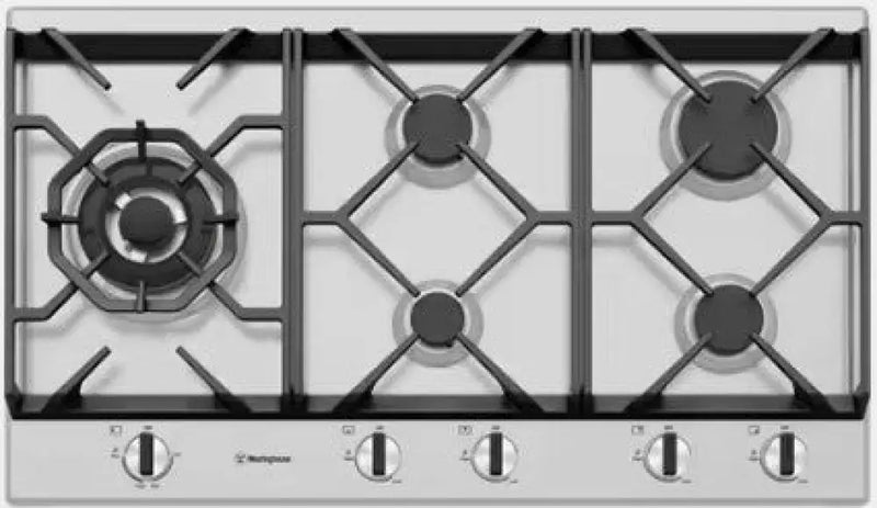 Westinghouse Whg958Sc 90Cm 5 Burner Stainless Steel Gas Cooktop Cooktop