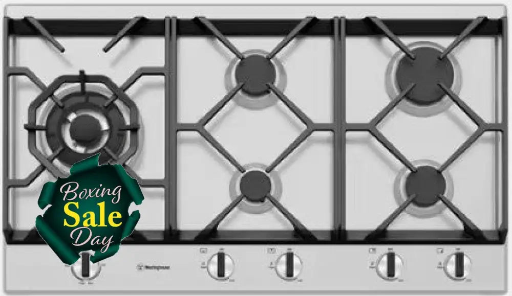 Westinghouse Whg958Sc 90Cm 5 Burner Stainless Steel Gas Cooktop Cooktop