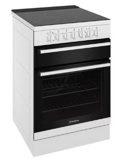 Westinghouse WFE642WCB 60cm freestanding electric oven and ceramic cooktop, white
