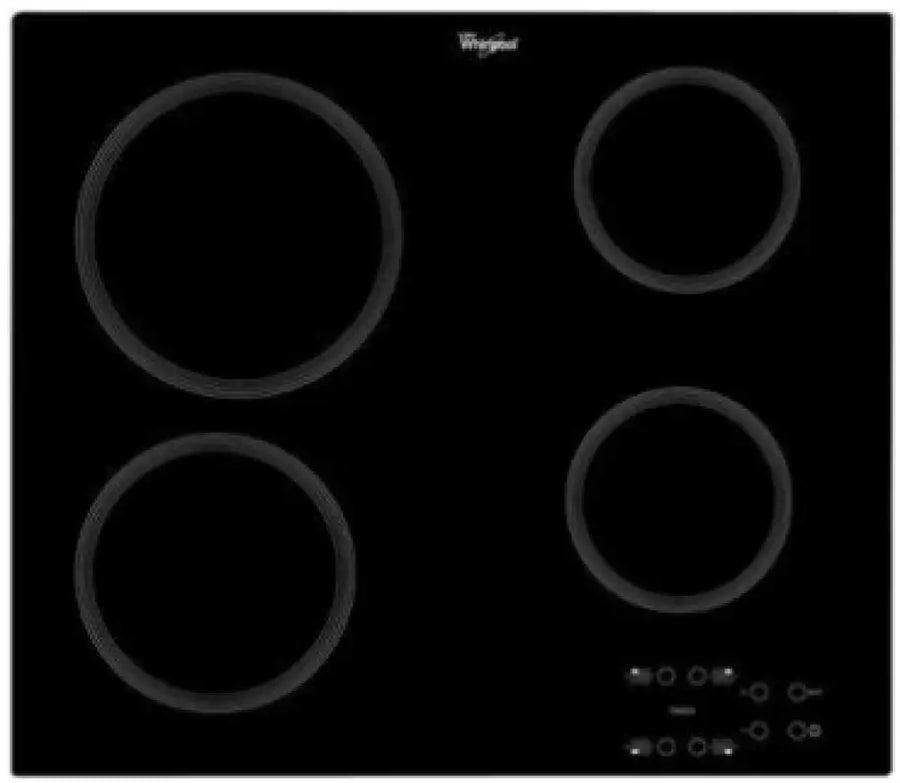 Whirlpool Akt809Ba 60Cm 4 Zone Radiant Electric Ceramic Cooktop Hob