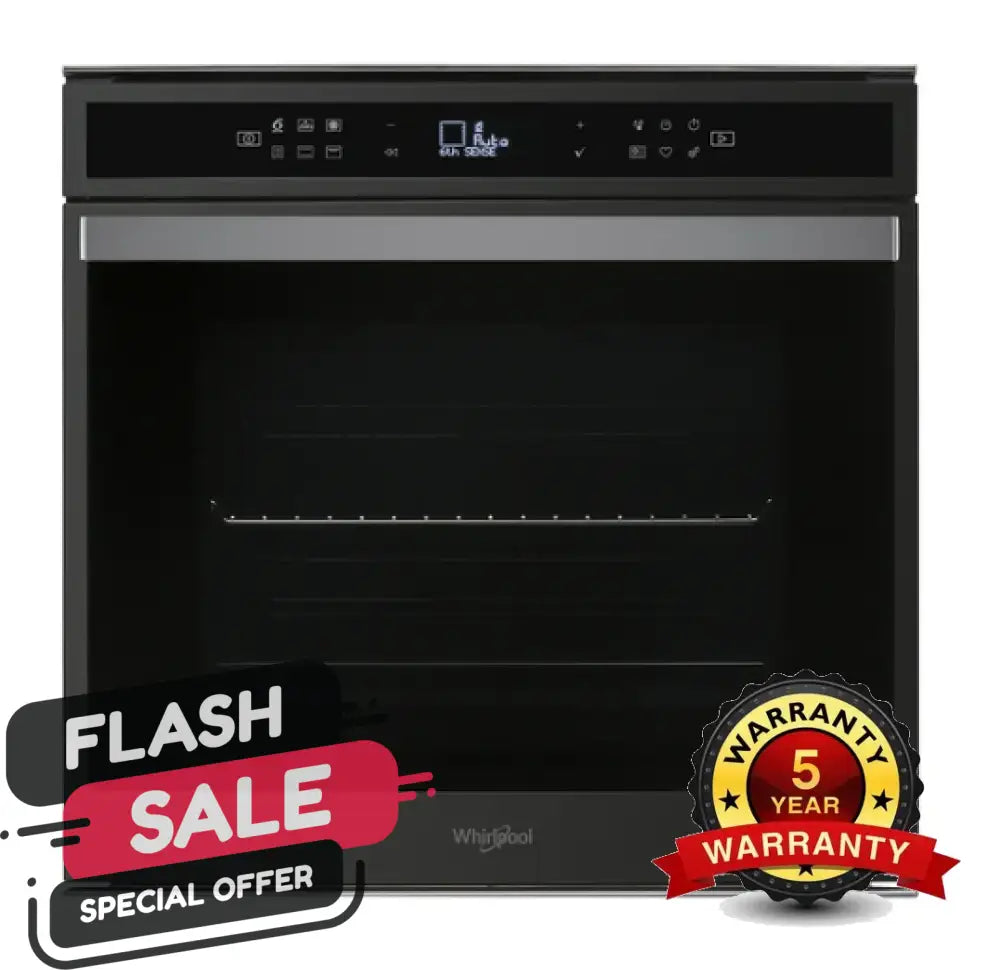 Whirlpool W60Mpbsoc 60Cm 6Th Sense Pyrolytic Built-In Oven In Black Stainless Steel