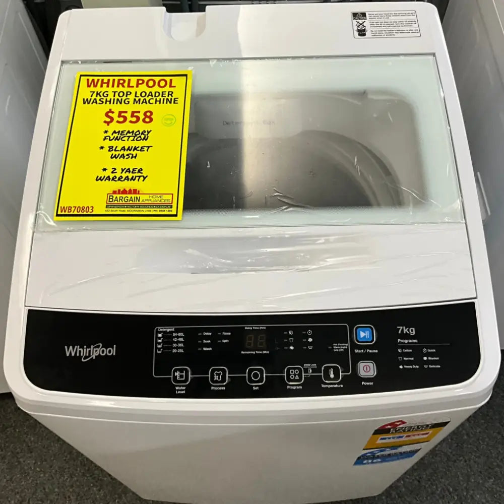 Whirlpool Wb70803 7Kg Top Loader Washing Machine